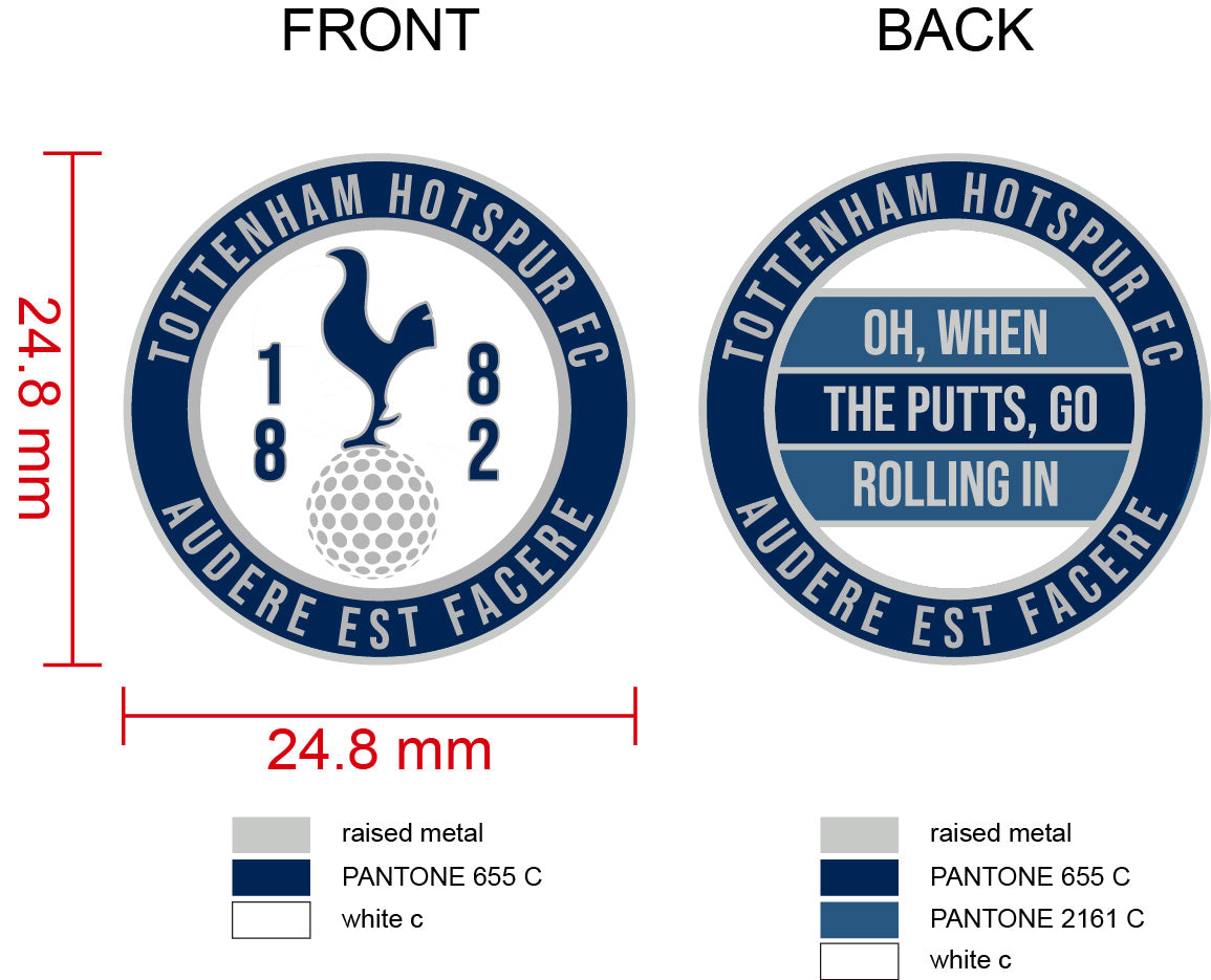 Tottenham Hotspur Metal Golf Ball Marker with Cap Clip