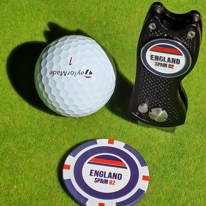 England Pitch Mark Repair Tool,  Metal Ball Marker and Poker Chip