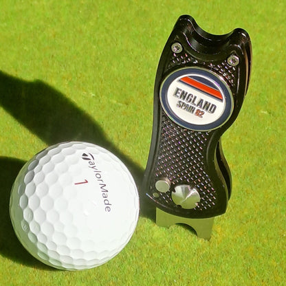 England Metal Ball Marker with Pitchmark Repair Tool