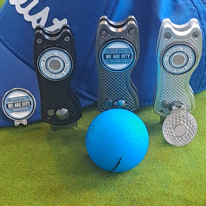 Manchester City - Pitch Mark Repair Tool, Cap Clip and 2 Metal Ball Markers