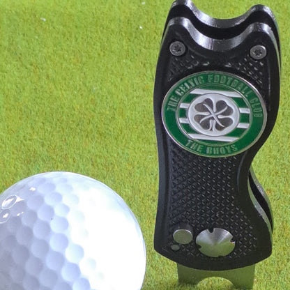 Celtic - Pitch Mark Repair Tool, Cap Clip and 2 Metal Ball Markers