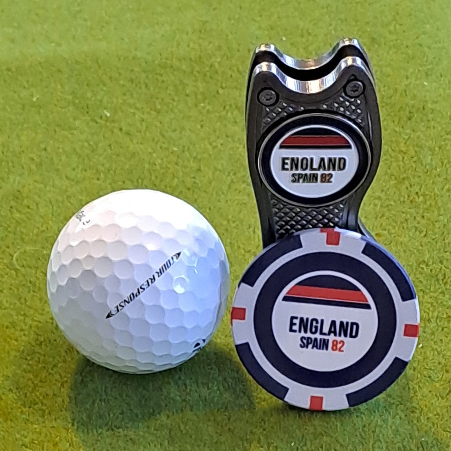 England Metal Ball Marker with Pitchmark Repair Tool