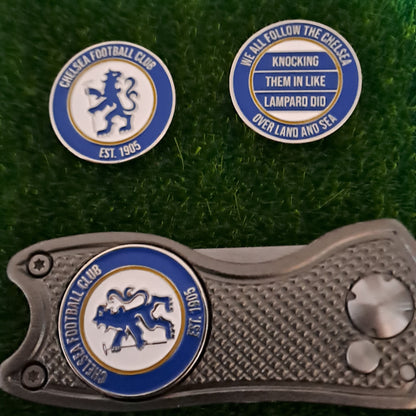 Chelsea Metal Golf Ball Marker with Pitch Mark Tool