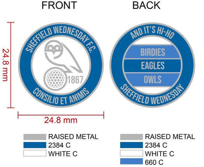 Sheffield Wednesday Golf Ball Marker with Pitch Mark Tool