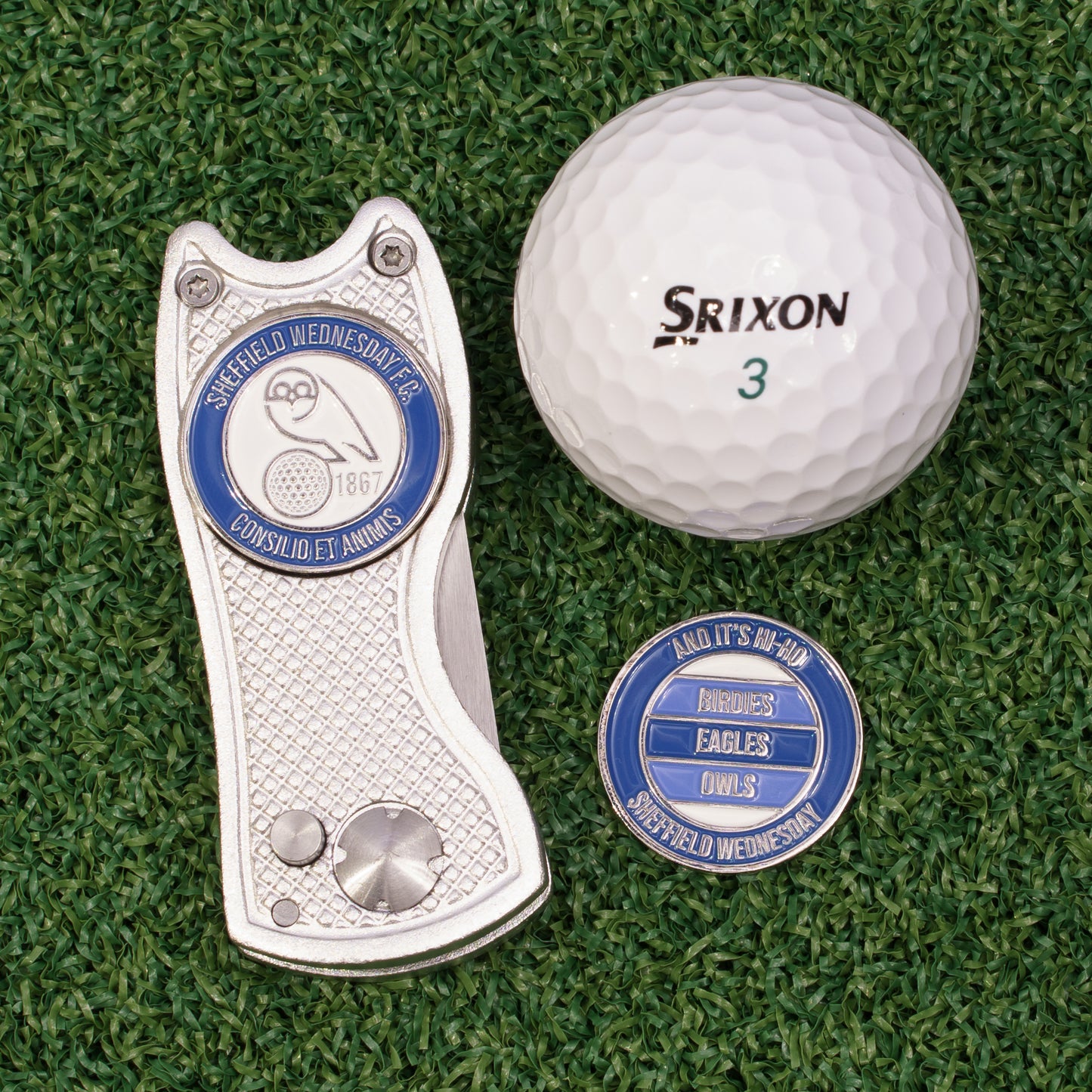 Sheffield Wednesday Golf Ball Marker with Pitch Mark Tool