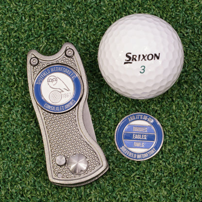 Sheffield Wednesday Golf Ball Marker with Pitch Mark Tool