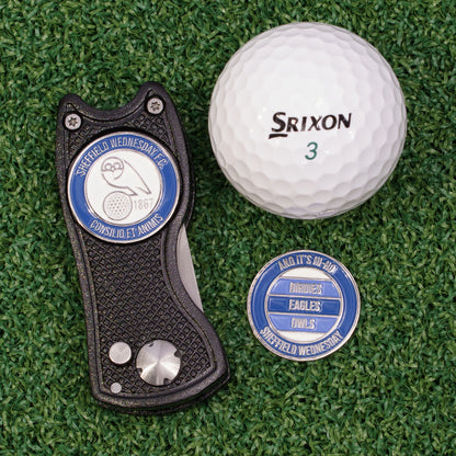 Sheffield Wednesday Golf Ball Marker with Pitch Mark Tool