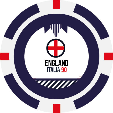 England Poker Chip Golf Ball Marker (Italia 90)